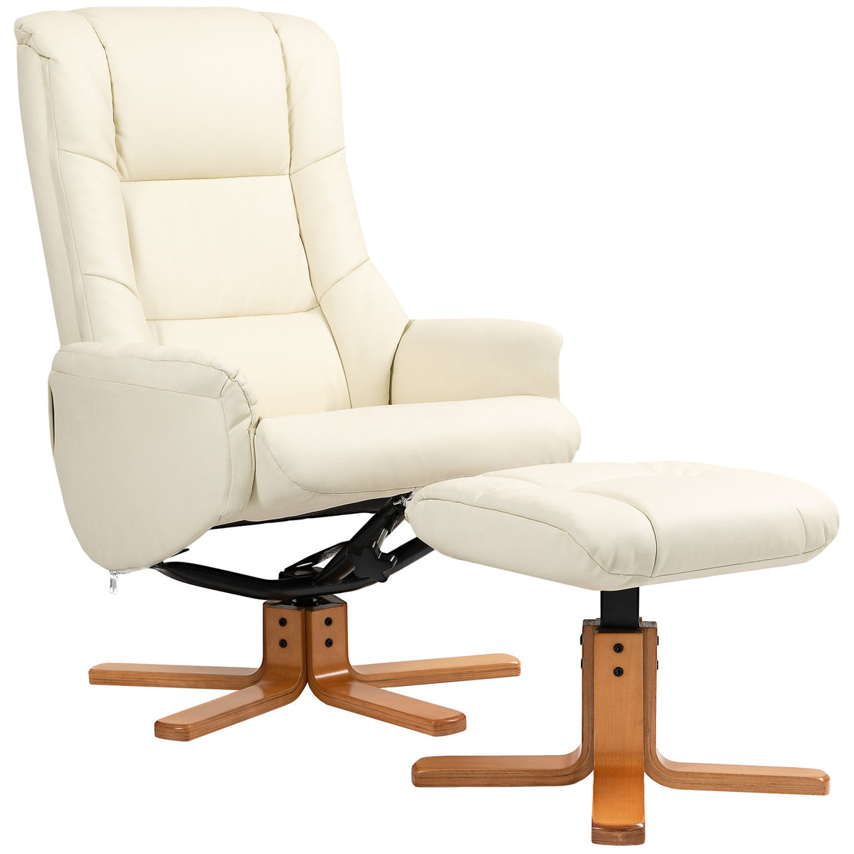 Relaxation chair with stool, TV chair with reclining function, rocker function, TV chair with high backrest, for living room, bedroom