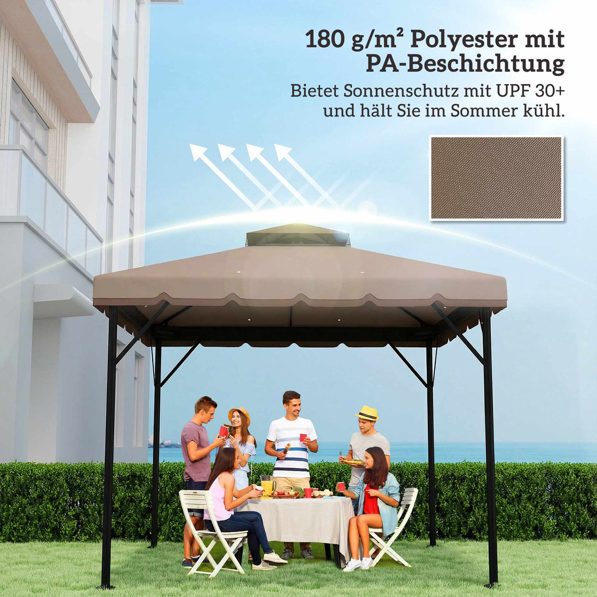 Replacement Canopy for 3x3m Gazebo, UPF 30+ Polyester