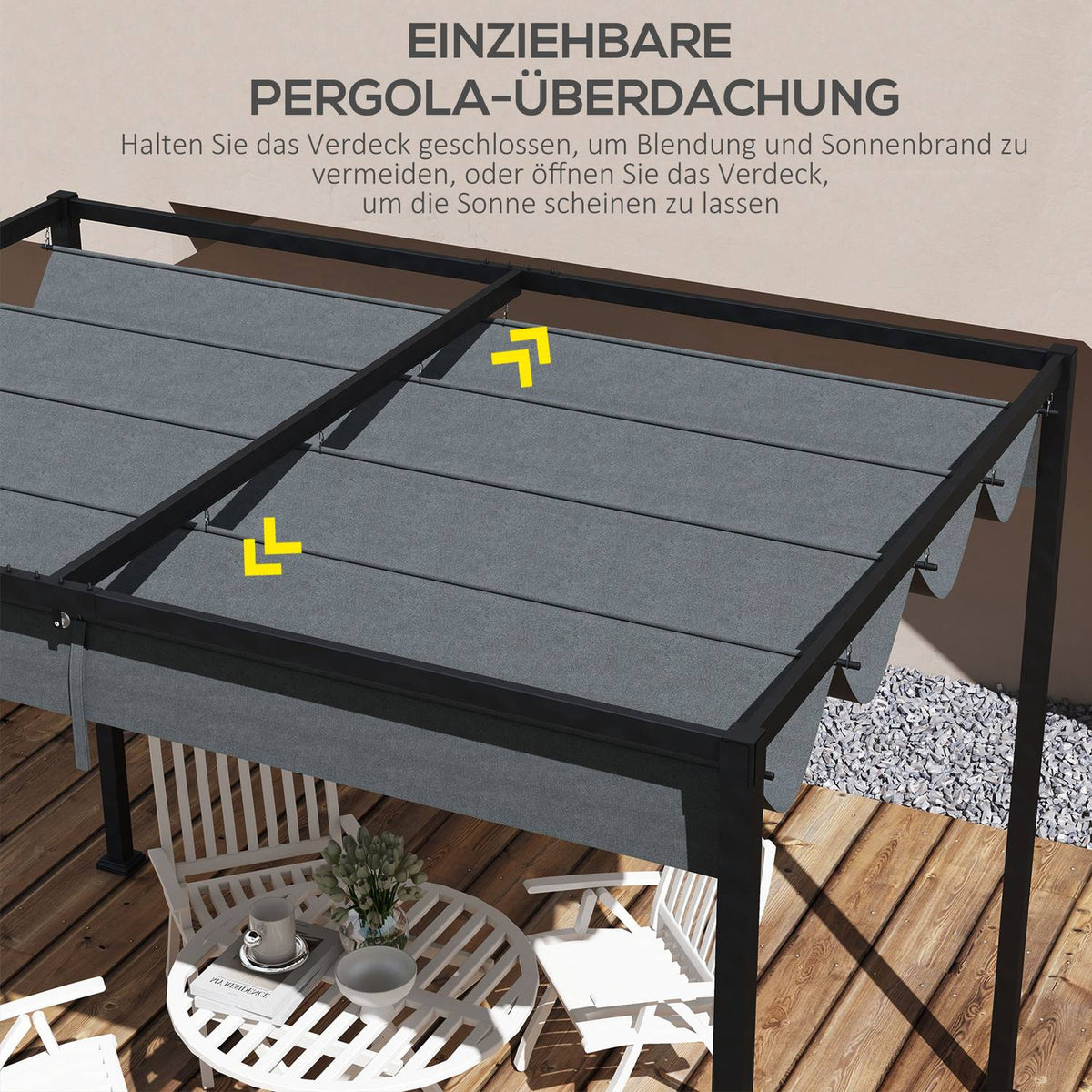 Replacement Pergola Roof Approx. 3 X 2.5M Pergola Shade Cover Pergola Roof With Uv Protection For 3 X 2.15M Dark Gray