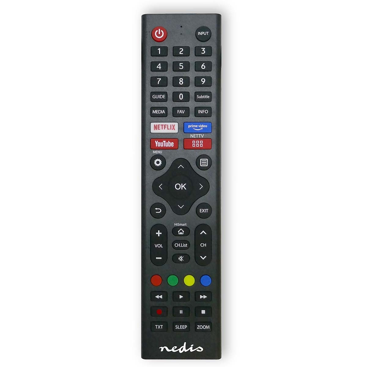 Replacement Remote Control | Fits: Hi-Sense | Preprogrammed | 1 Unit | Amazon Prime / Disney + Button / Netflix Button / Rakuten TV Button | Infrared | Black