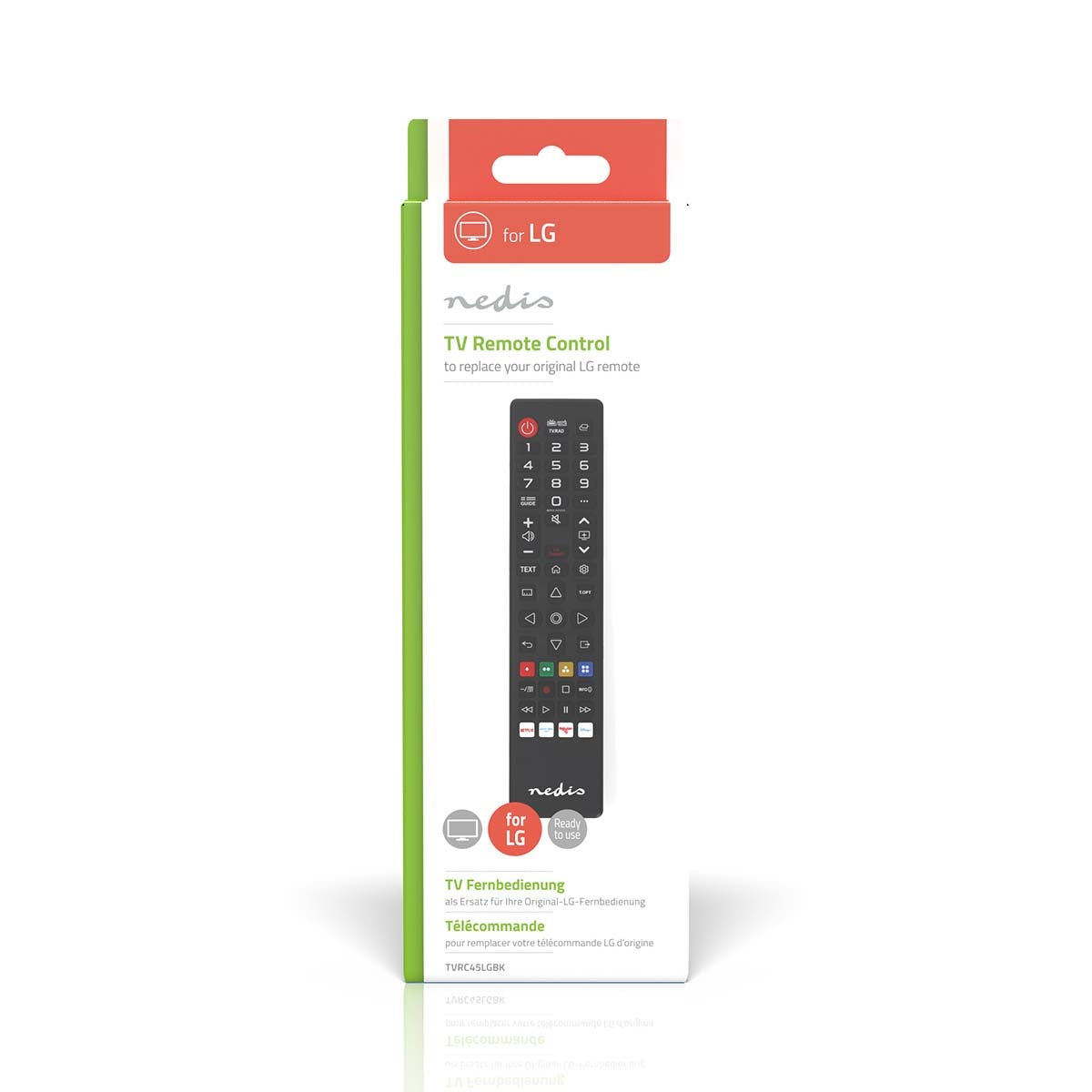 Replacement Remote Control | Fits: LG | Preprogrammed | 1 Unit | Amazon Prime / Disney + Button / Netflix Button / Rakuten TV Button | Infrared | Black