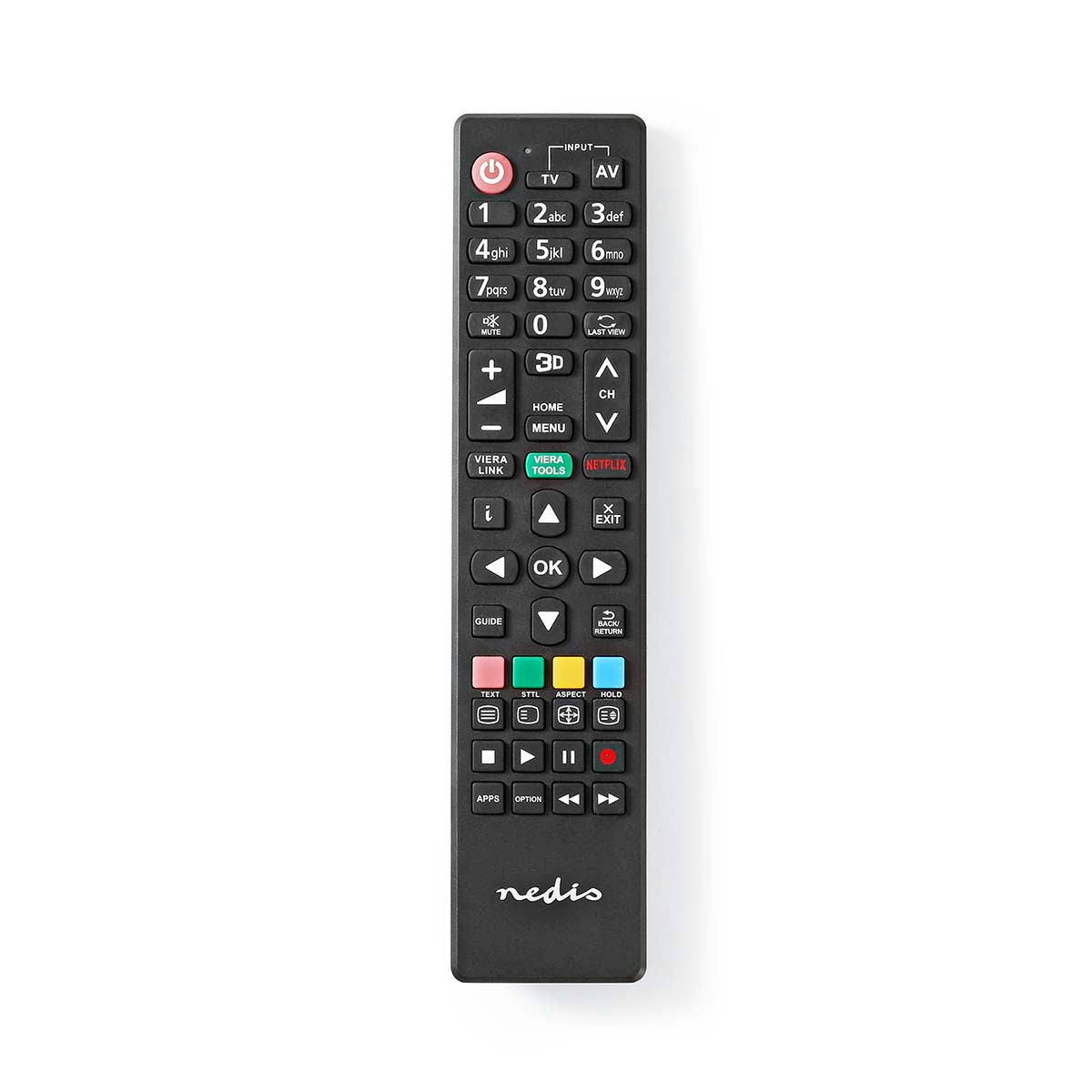 Replacement Remote Control | Fits: Panasonic / Sharp | Fixed | 1 Unit | Amazon Prime / Disney + Button / Netflix Button / Rakuten TV Button / Viera Link Button / Youtube Button | Infrared | Black