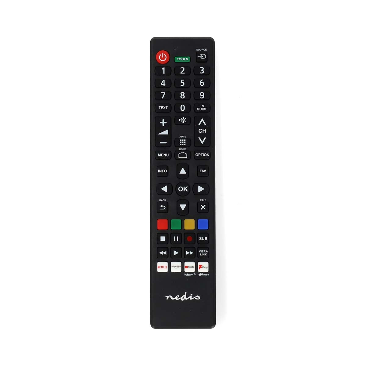 Replacement Remote Control | Fits: Panasonic / Sharp | Preprogrammed | 1 Unit | Amazon Prime / Disney + Button / Netflix Button / Rakuten TV Button / Youtube Button | Infrared | Black