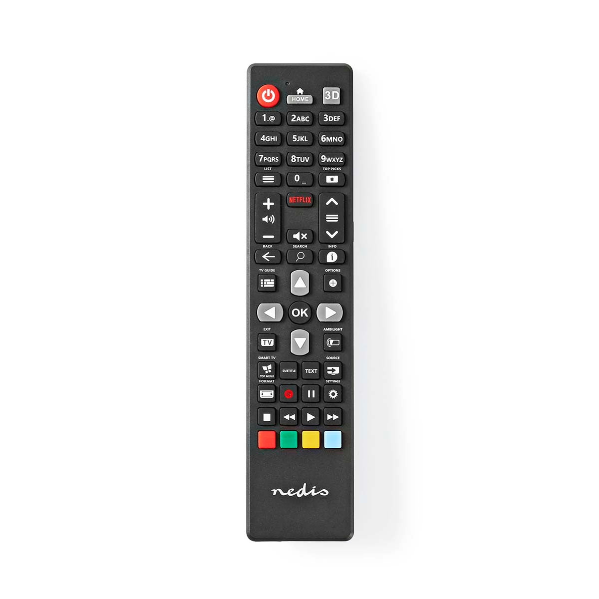 Replacement Remote Control | Fits: Philips | Fixed | 1 Unit | Ambilight Button / Netflix Button / Rakuten TV Button | Infrared | Black