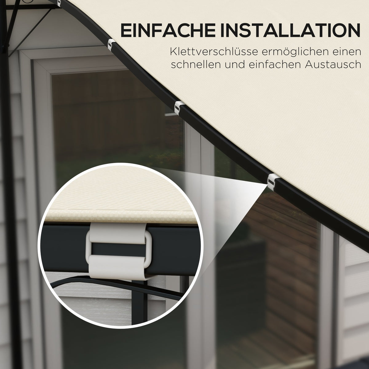 Replacement Roof For Pergola 297X243Cm Awning For Patio Canopy, Uv Protection, For 3X2.5M Gazebo, Beige
