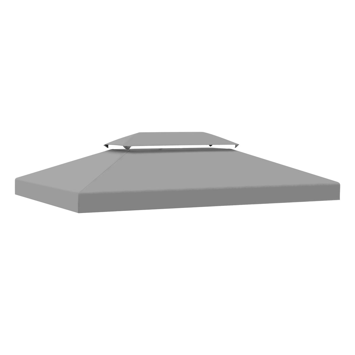 Replacement Roof Gazebo Roof For Garden Gazebo, Polyester, 3X4M, Light Gray