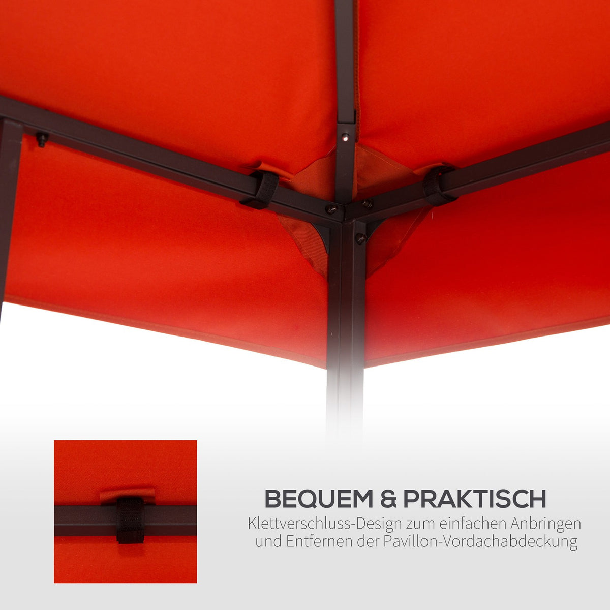 Replacement Roof Gazebo Roof For Metal Gazebo, Garden Gazebo, 3X3M, Rust Red, Polyester