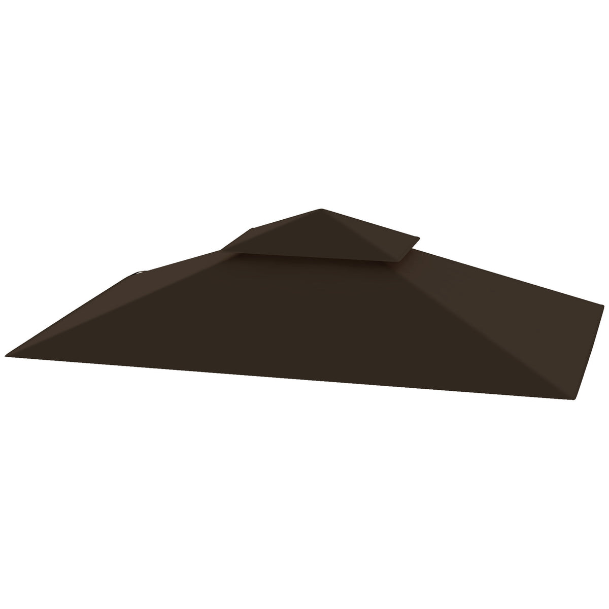 Replacement Roof for BBQ Gazebo 1.5m x 2.4m Replacement Roof Only, Double Tier Protective Cover, Water Resistant Outdoor Canopy, Roof Fits Outdoor BBQ Tent, Coffee