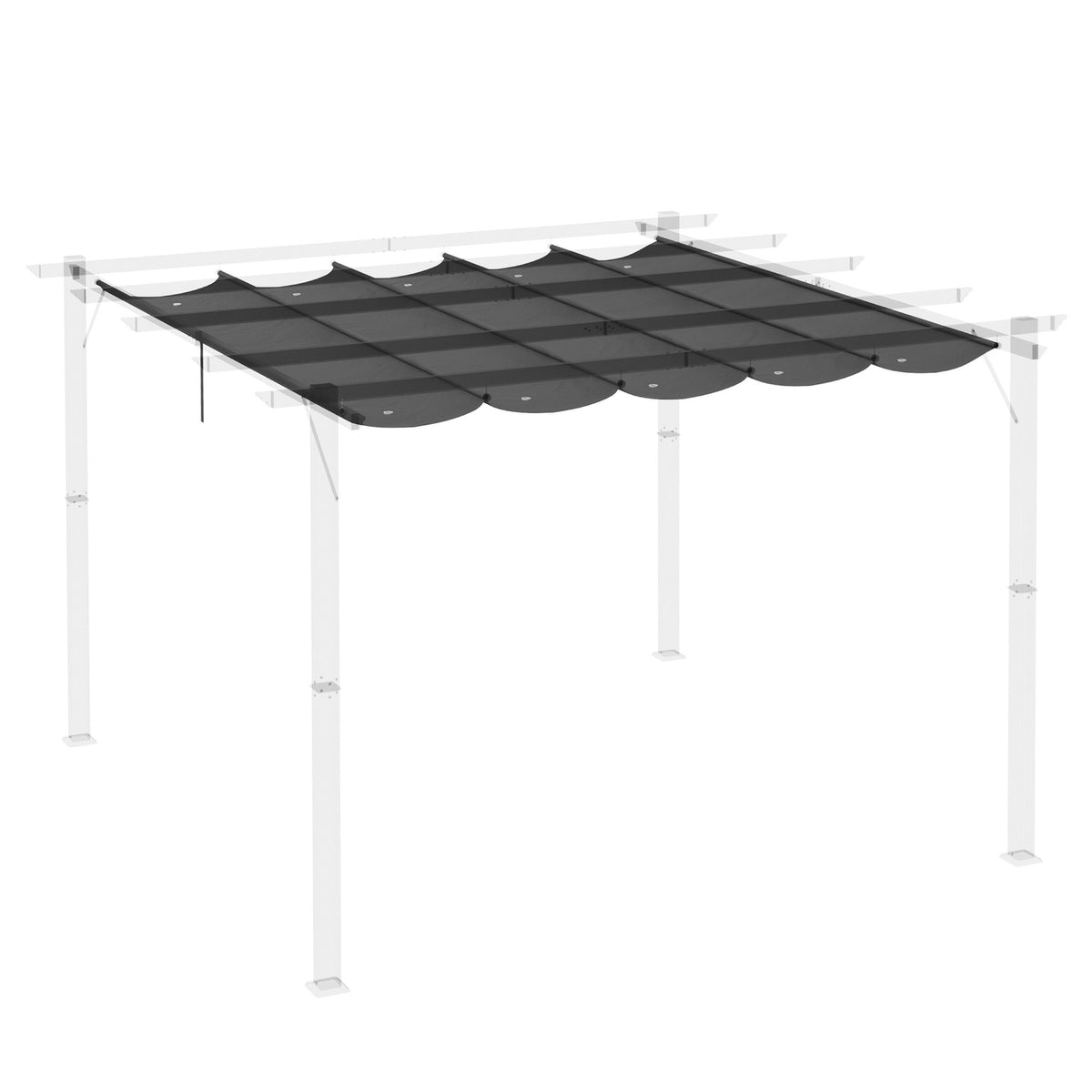 Replacement Roof for Pergola 2.5 x 2.55 m Pergola Roof with Drainage Holes, Shade Cover for Garden & Patio, Dark Gray