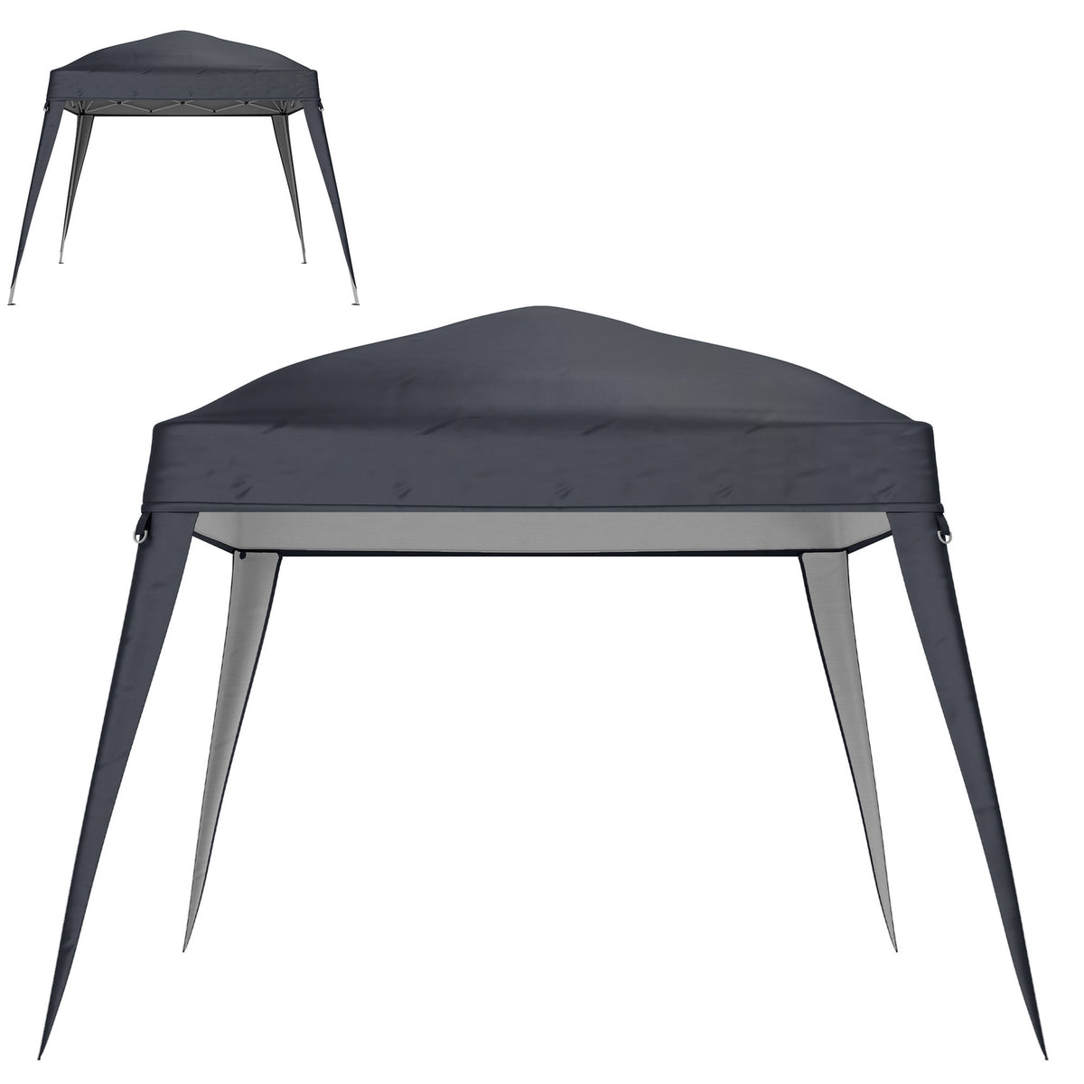 Replacement roof for pavilion 3x3 m, water-repellent, stable, winter-proof pavilion roof for folding pavilion, storm-proof party tent, replacement cover, cover with single roof, canopy for garden pavilion, dark grey