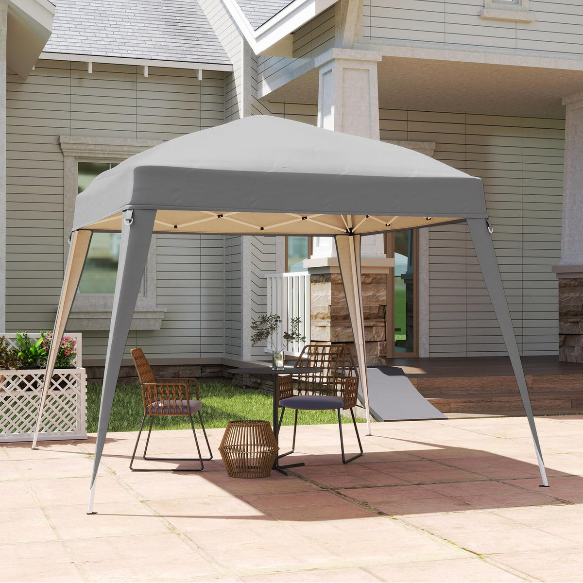 Replacement roof for pavilion 3x3 m, water-repellent, stable, winter-proof pavilion roof for folding pavilion, storm-proof party tent, replacement cover, cover with single roof, canopy for garden pavilion, light grey