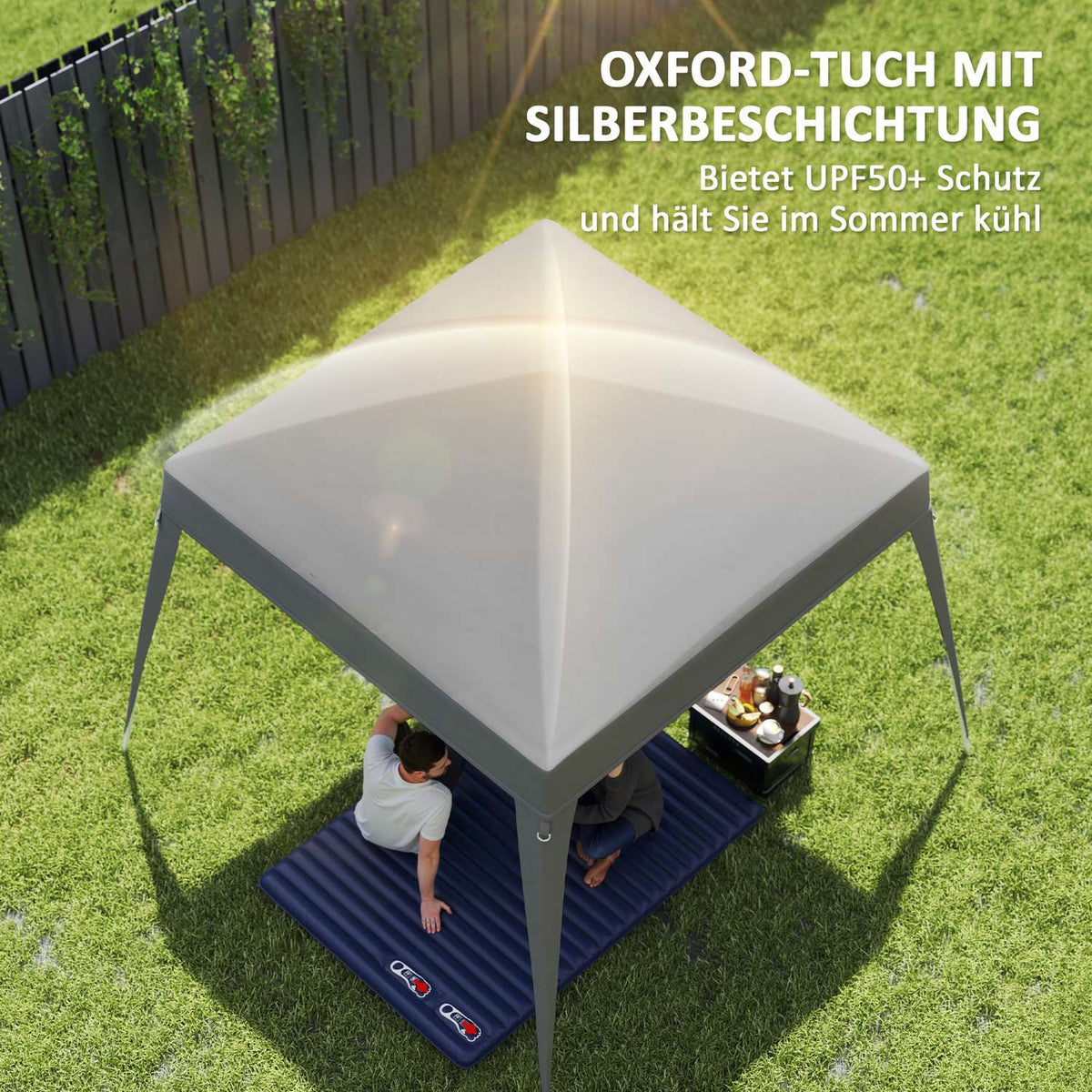 Replacement roof for pavilion 3x3 m, water-repellent, stable, winter-proof pavilion roof for folding pavilion, storm-proof party tent, replacement cover, cover with single roof, canopy for garden pavilion, light grey