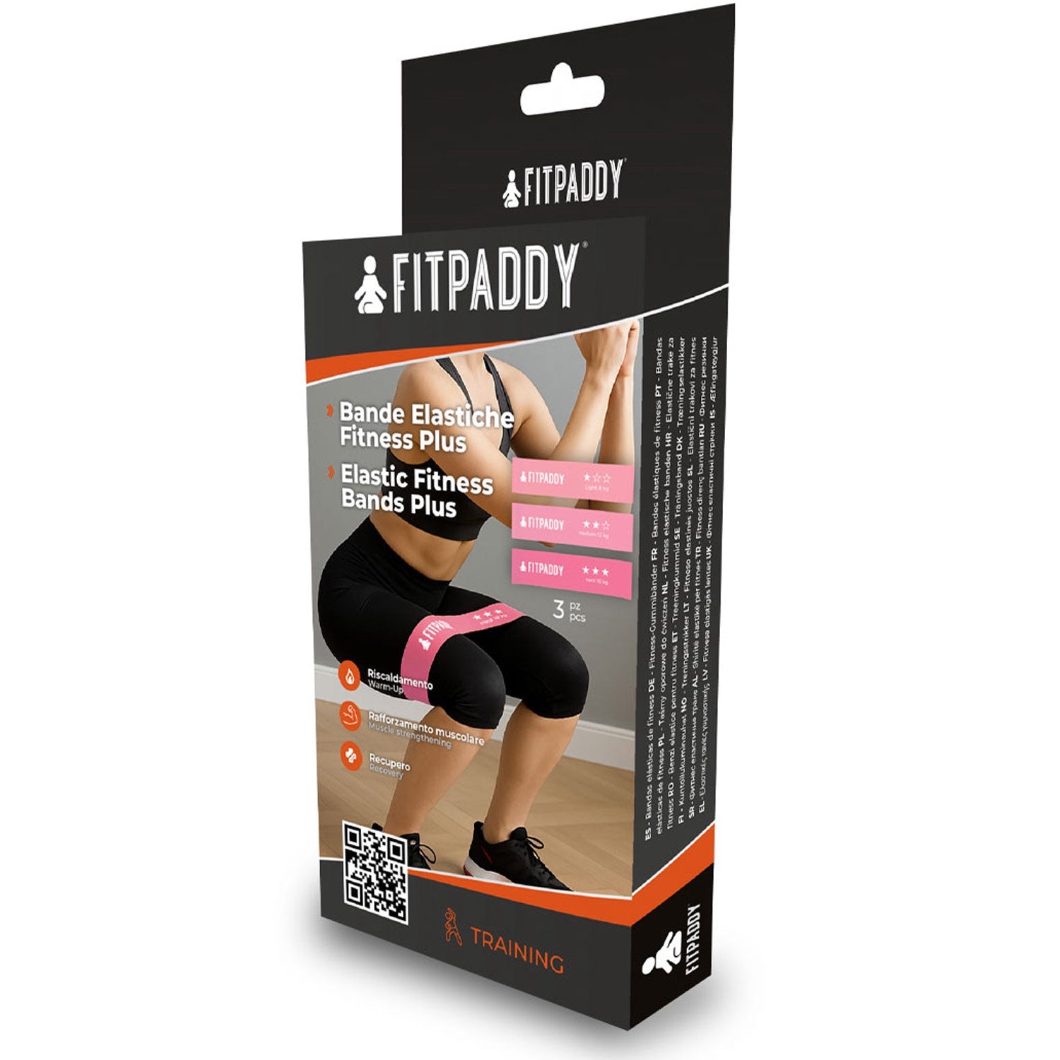 Resistance Bands Set – 3 Pink Elastic Bands for Home Workout