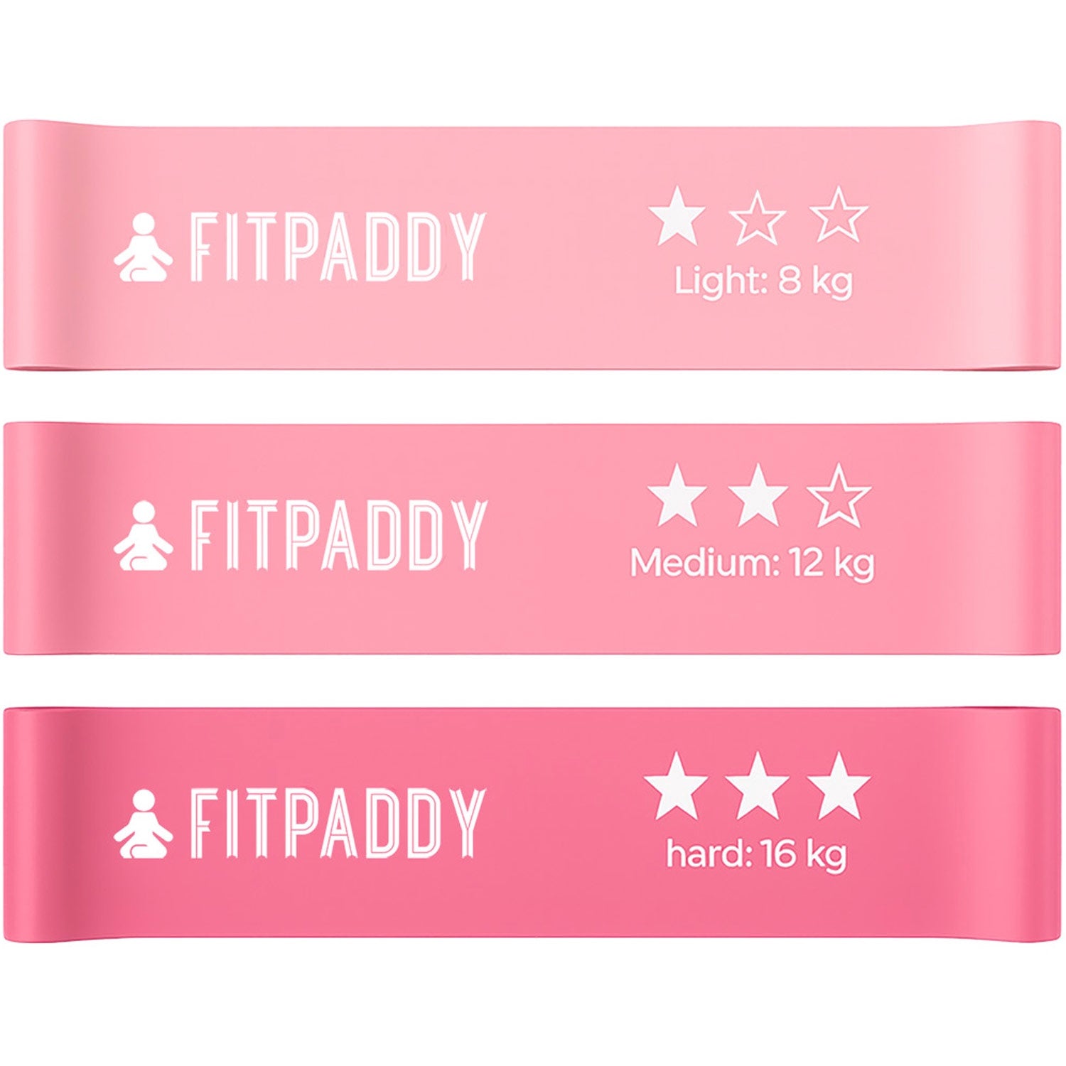 Resistance Bands Set – 3 Pink Elastic Bands for Home Workout