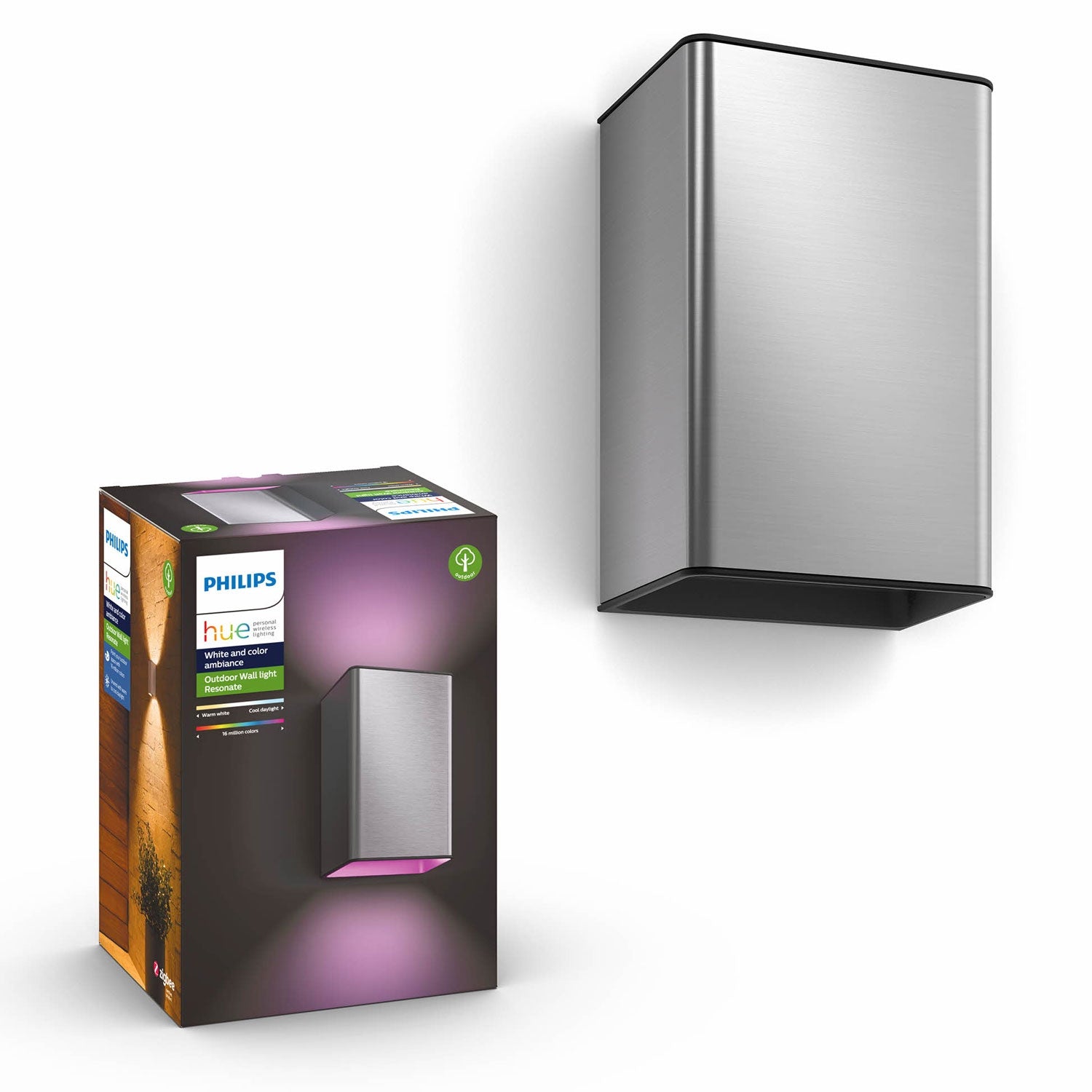 Resonate Wall lamp Inox Wh/Color Amb 230V