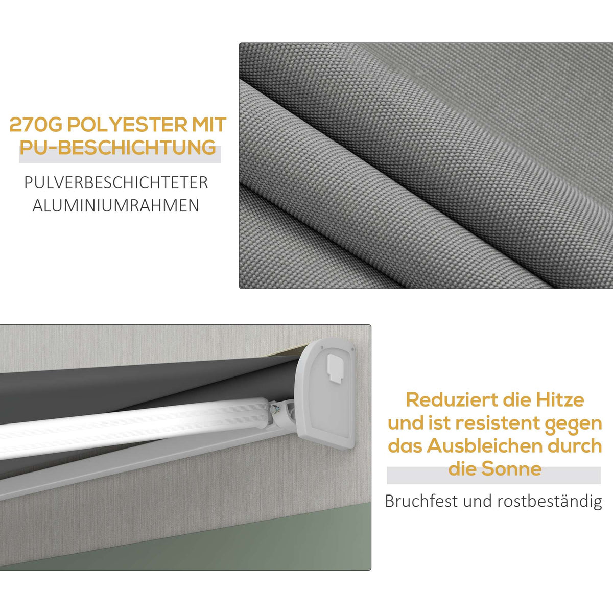 Retractable Awning, 395x300 cm, Remote & Manual Control