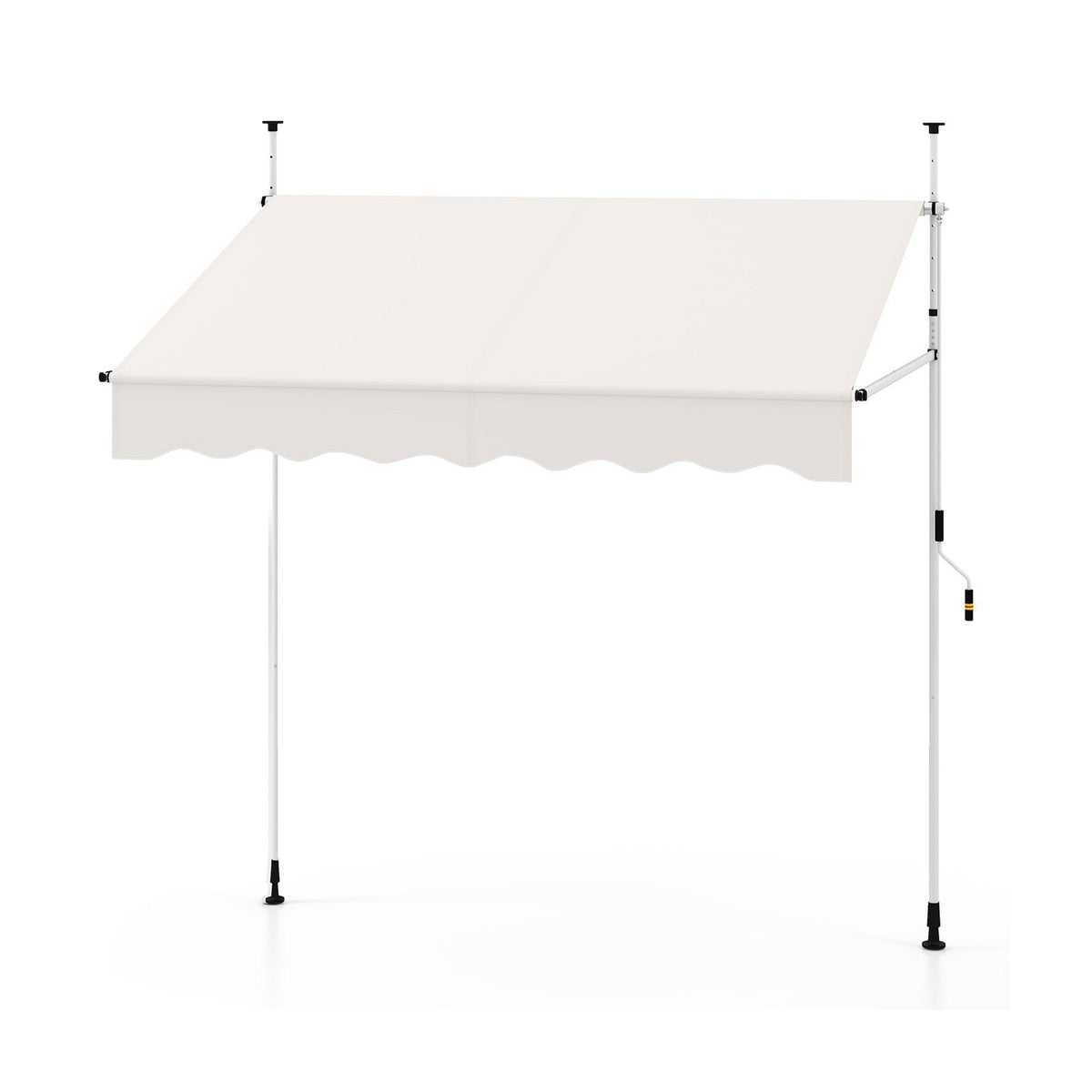 Retractable Balcony Awning, 200cm, No-Drill, UV Resistant