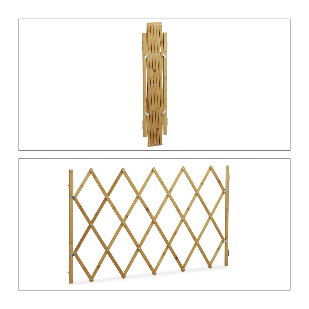Retractable bamboo dog gate