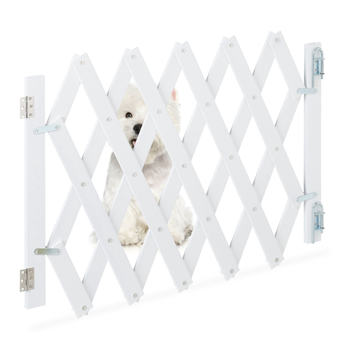 Retractable dog rail in white