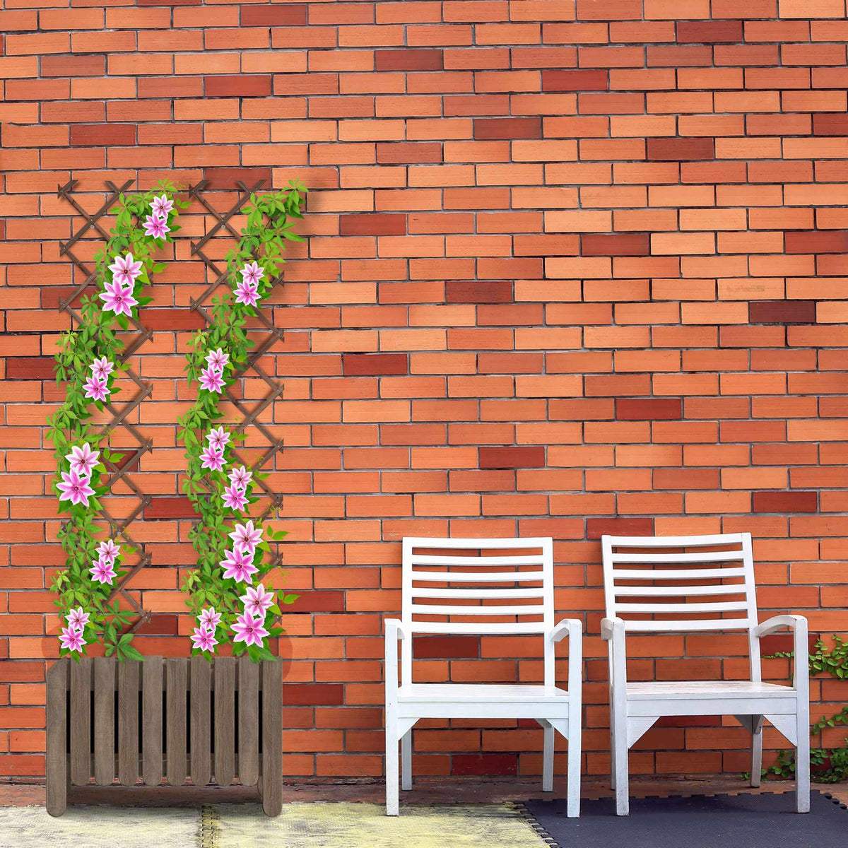 Retractable trellis in wood, set of 3