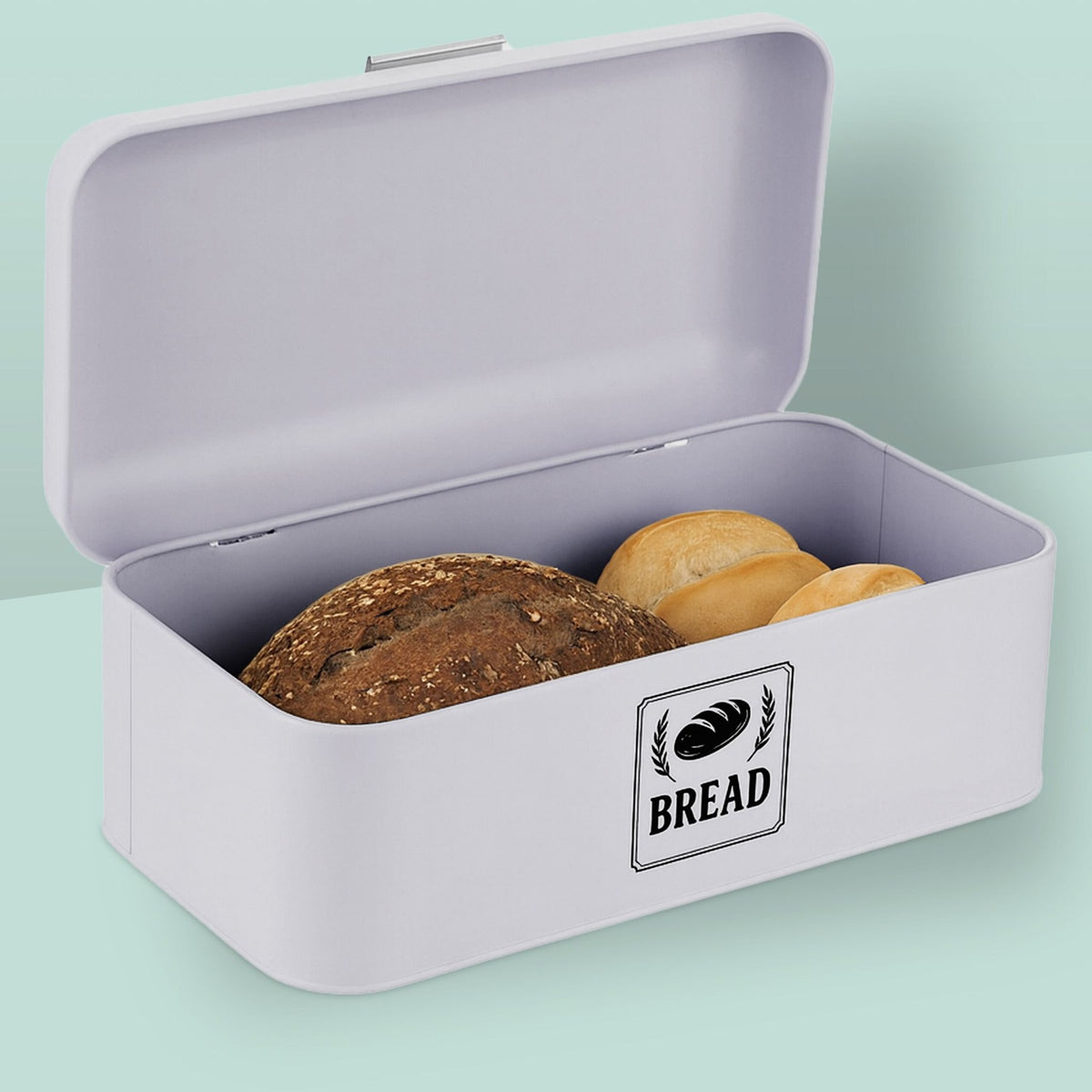 Retro Metal Bread Box with Lid – Compact Storage