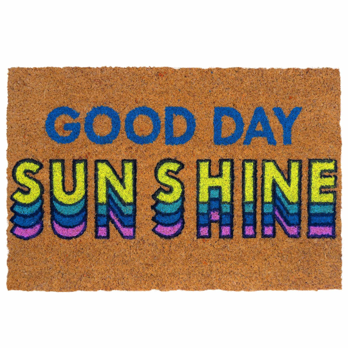 Retro Multicoloured Coconut Doormat, 60 x 40 cm