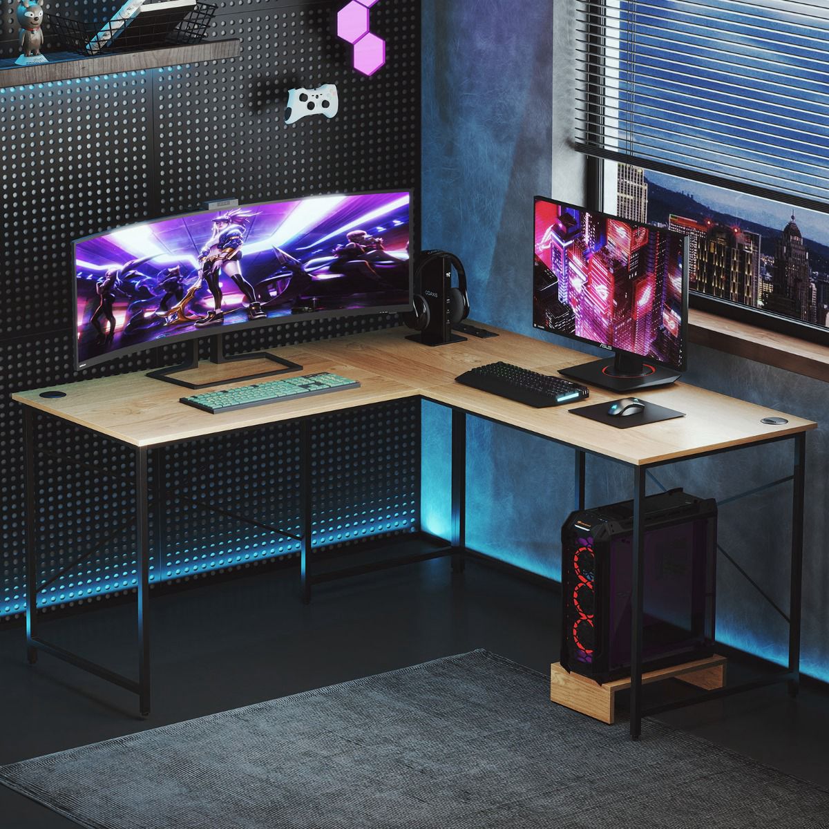 Reversible L-Shaped Corner Desk 150cm With USB-C Outlet