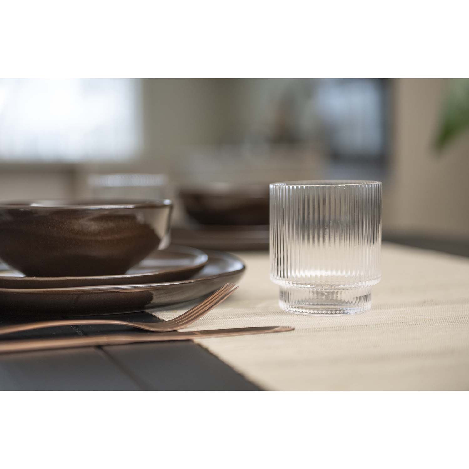 Ribbed Drinking Glasses, 31 cl, 2-Pack, Dishwasher Safe