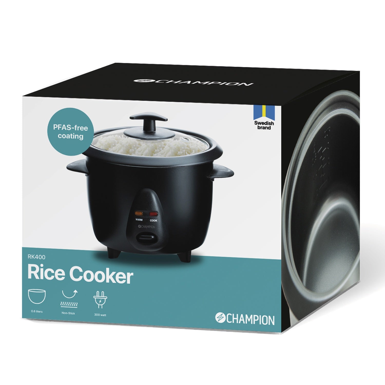 Rice cooker Mini Ceramic 0.6L 300W RK400 Black
