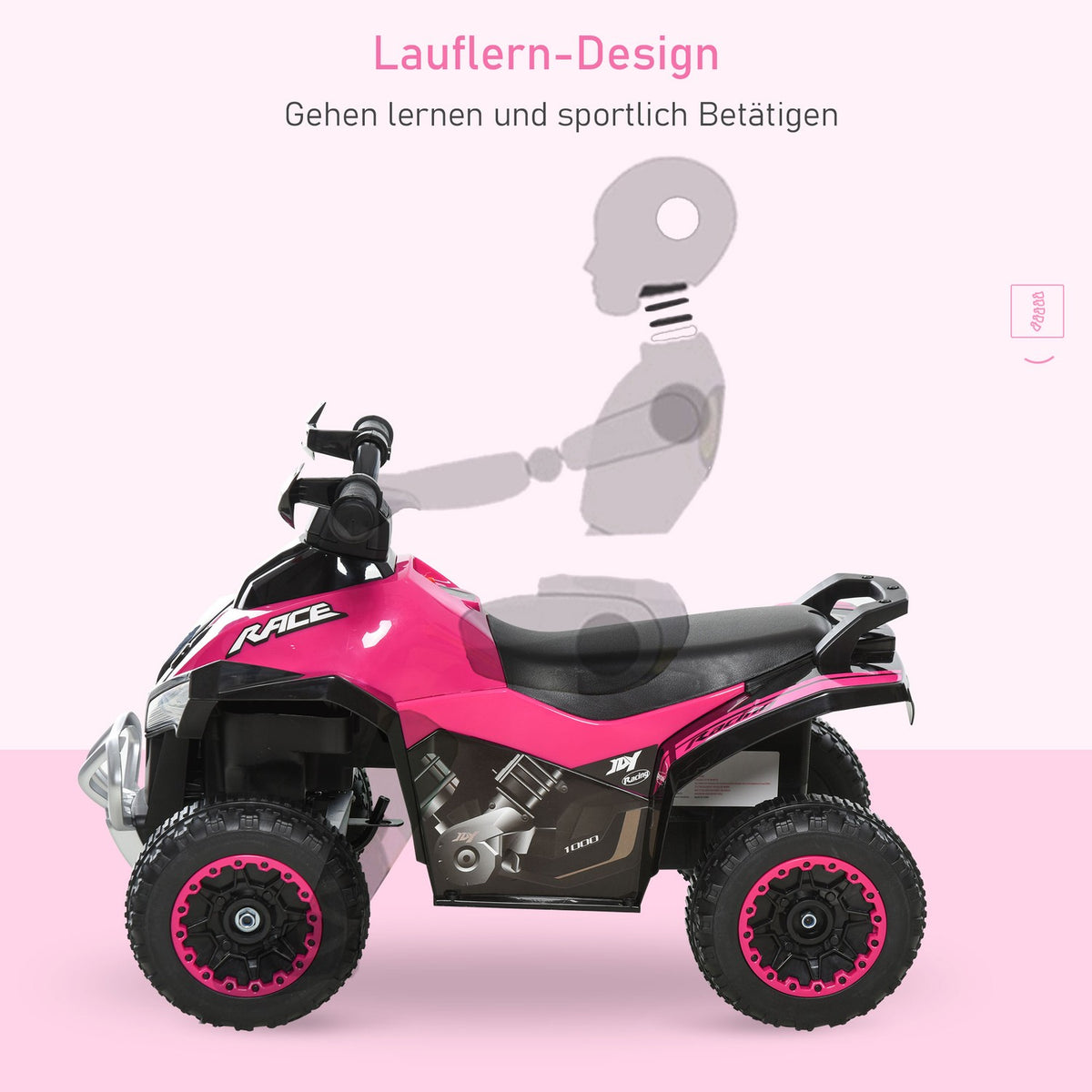 Ride-On Car Children'S Vehicle Pedal Car Light Music 18-36 Months Plastic Steel Pink 67.5X38X44Cm
