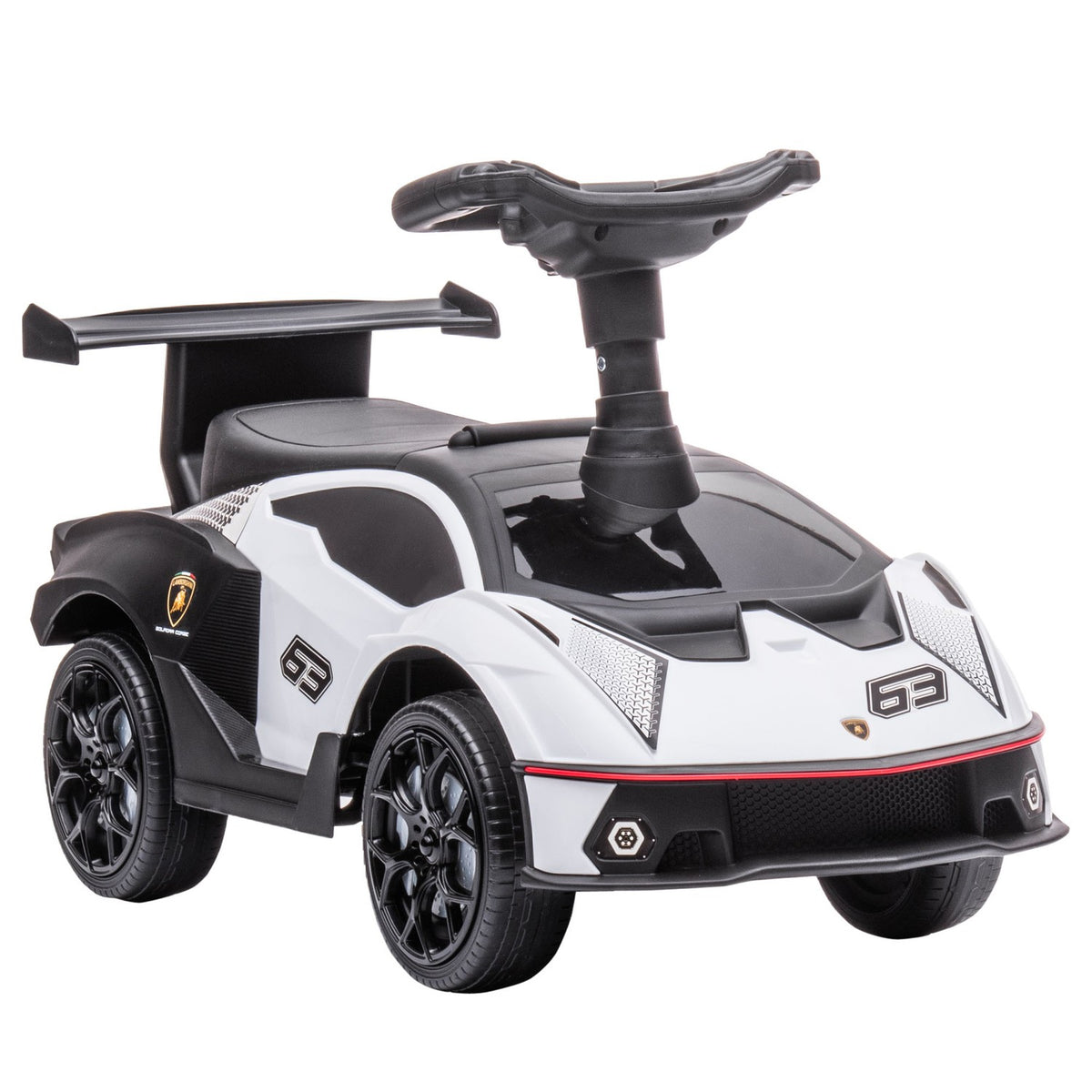 Ride-On Car For Children, Children'S Vehicle With Storage Space, Horn And Engine Sound, White + Black