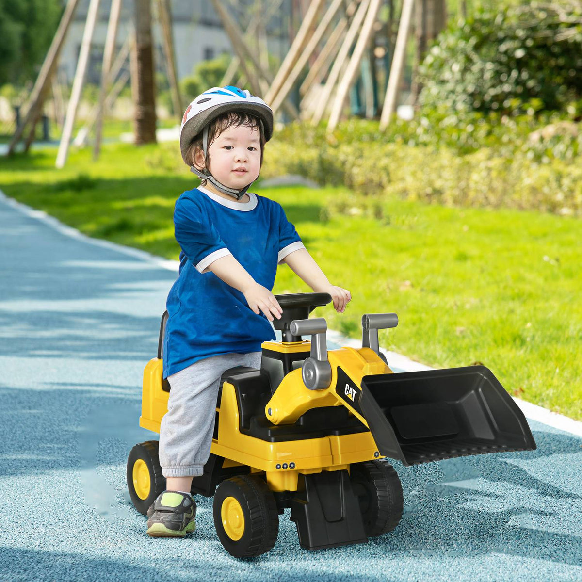 Ride-On Car Seat Excavator With Shovel & Horn, Storage Space, For Children From 12 Months, Yellow + Black, 85X27.5X47.5Cm