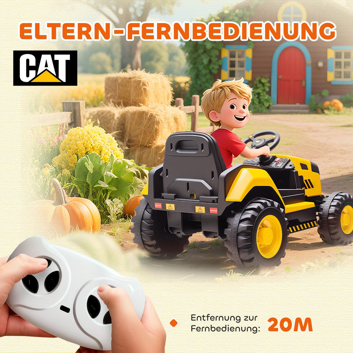Ride-On Construction Vehicle for Kids, Remote Control, 3-6 Years