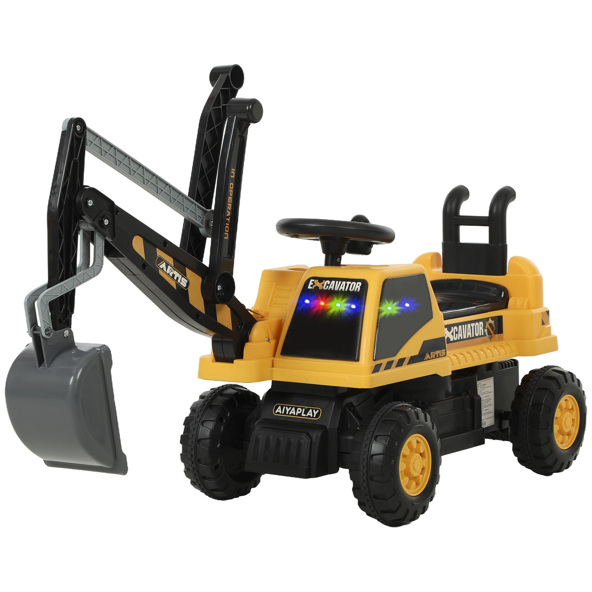 Ride-On Digger Toy with Rotating Seat for Kids 1.5-3 Years