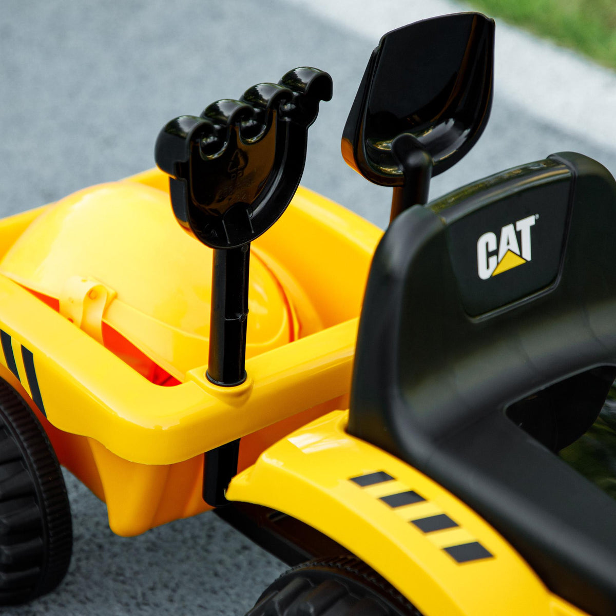 Ride-On Excavator with Shovel & Trailer, Yellow, Ages 1-3