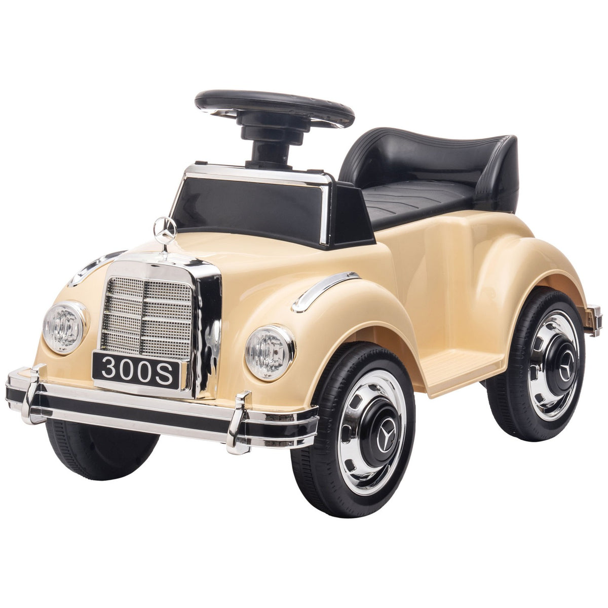 Ride-on car, children's vehicle, ride-on vehicle with storage space, children's car with anti-tipper ride-on for 18-48 months children, beige, 77.5 x 41.5 x 45 cm