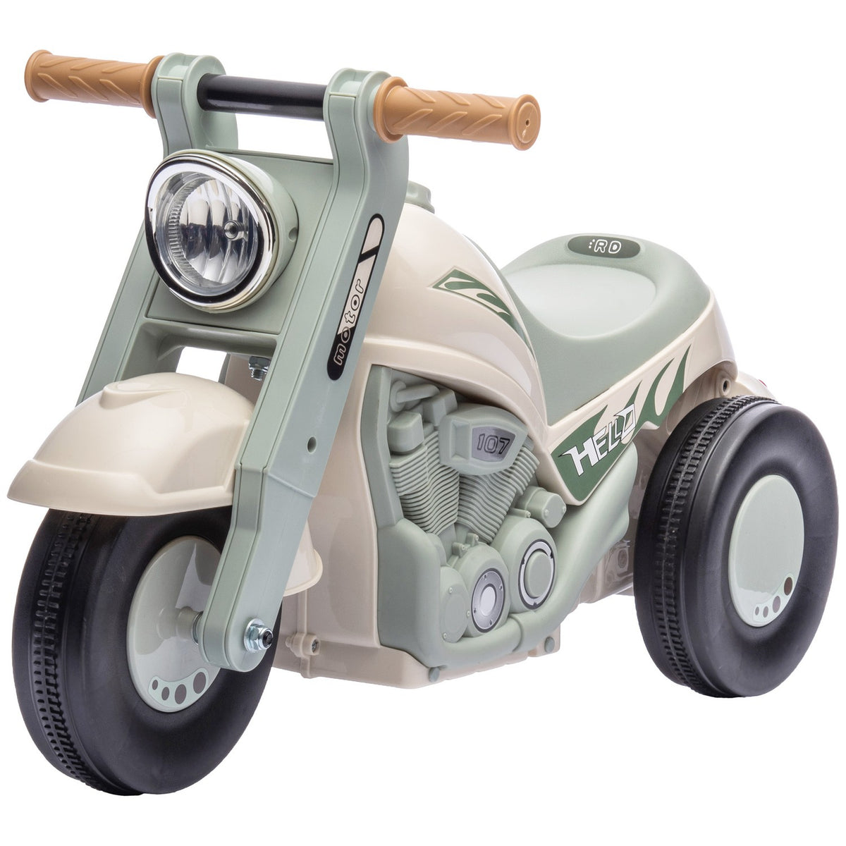 Ride-on car, ride-on vehicle with music, children's vehicle, children's car with bubbles for children 2-5 years, can hold up to 30 kg, cream white 80 x 35.5 x 42 cm