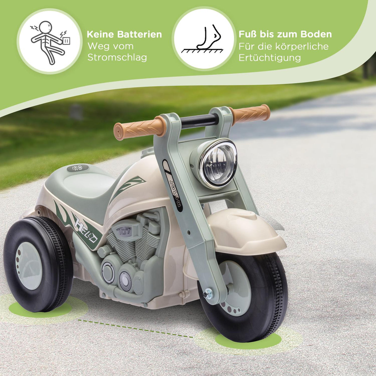 Ride-on car, ride-on vehicle with music, children's vehicle, children's car with bubbles for children 2-5 years, can hold up to 30 kg, cream white 80 x 35.5 x 42 cm