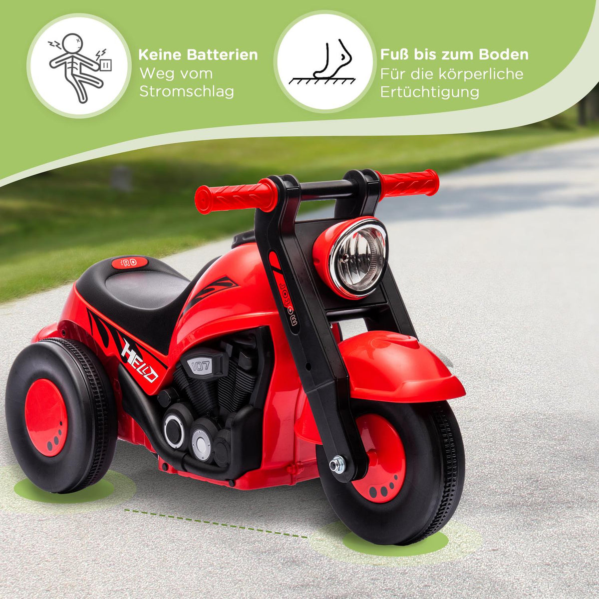 Ride-on car, ride-on vehicle with music, children's vehicle, children's car with bubbles for children 2-5 years, can hold up to 30 kg, red, 80 x 35.5 x 42 cm