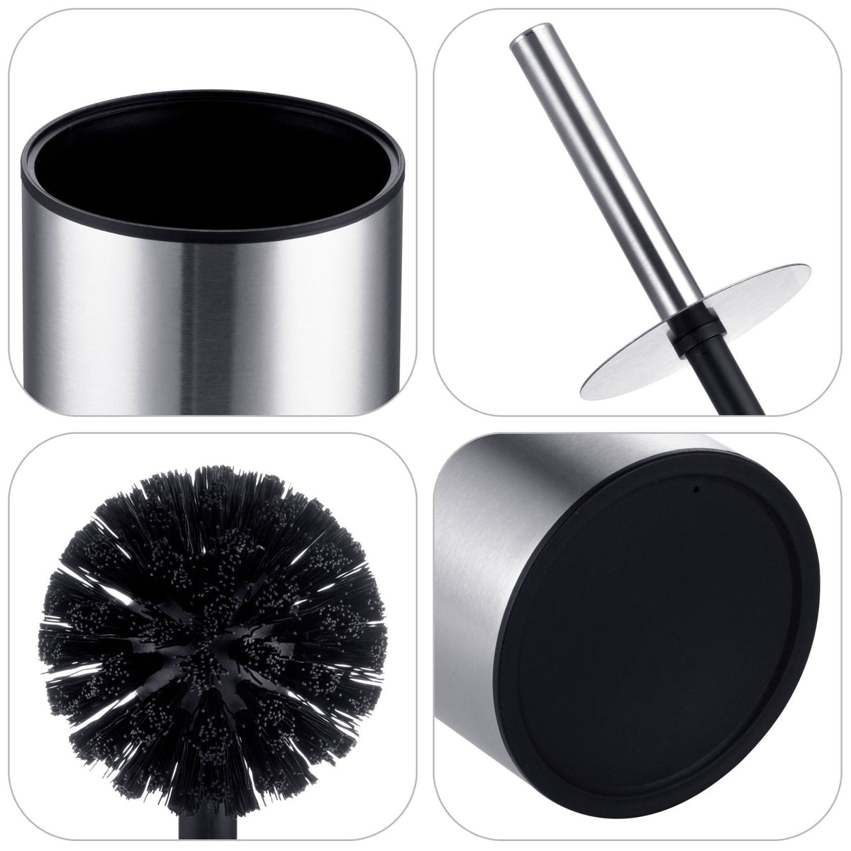 Rim-Cleaning Toilet Brush with Slim Holder
