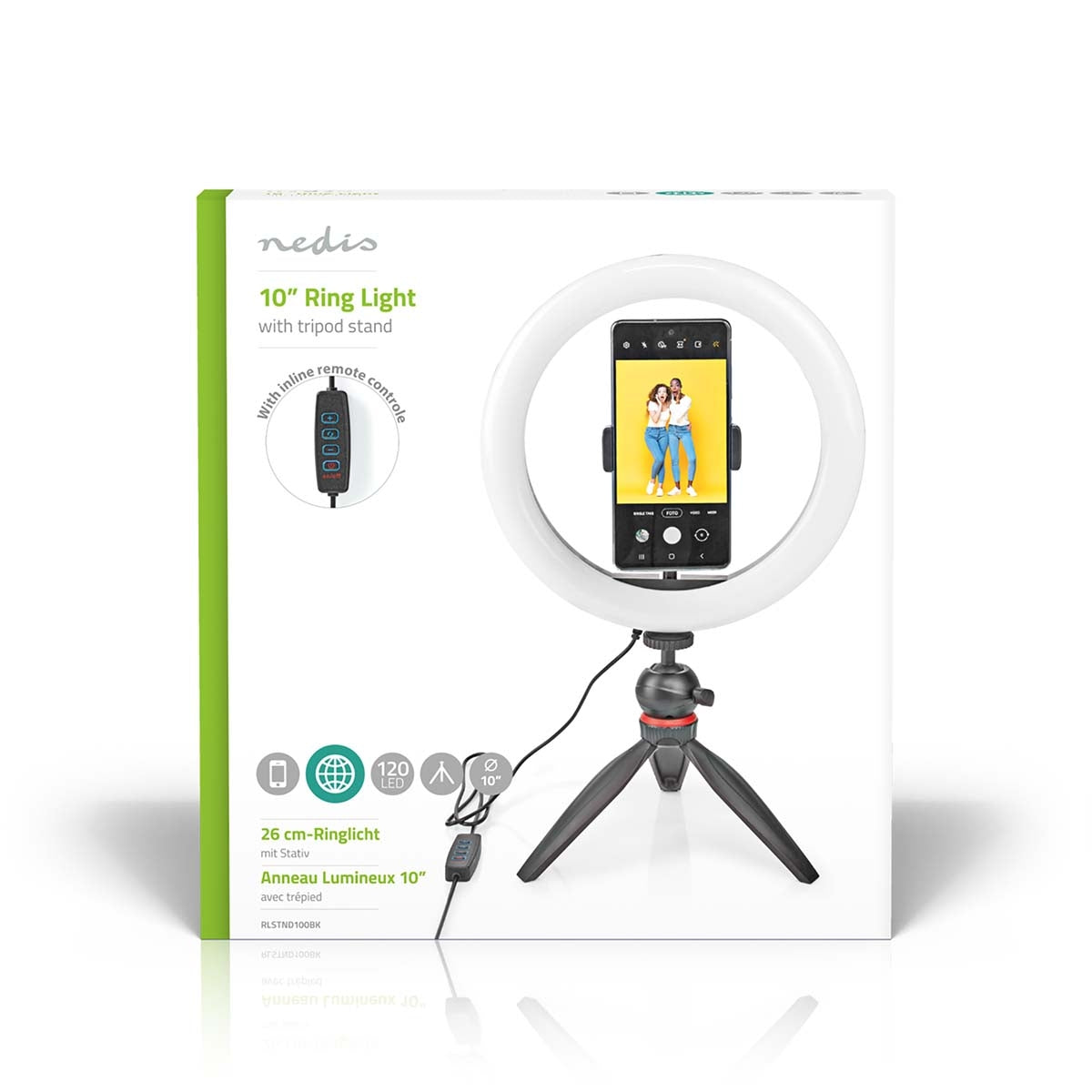 Ring light | 10 inch| 120 LEDs | 2700 - 6700 K| Tripod | Black