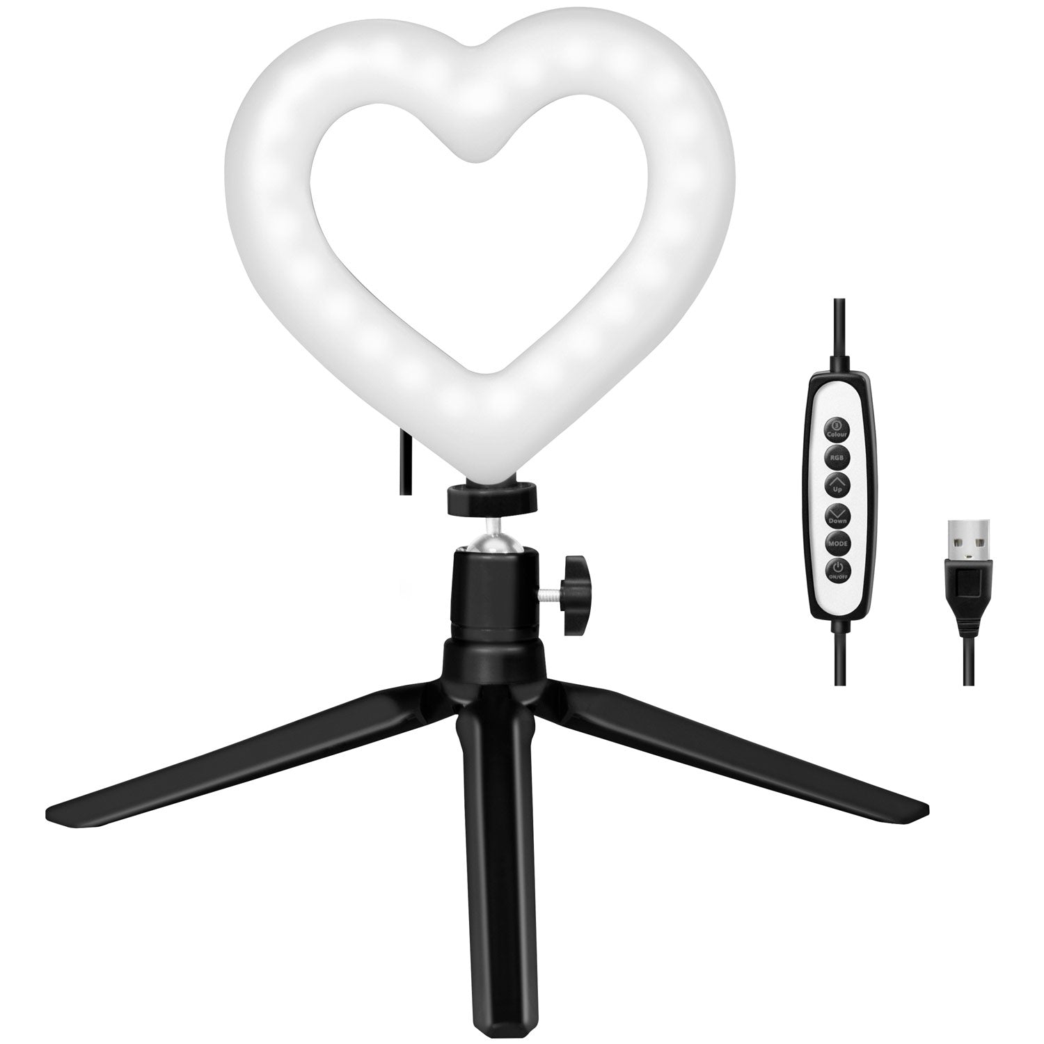 Ring light Heart shape RGB with table stand