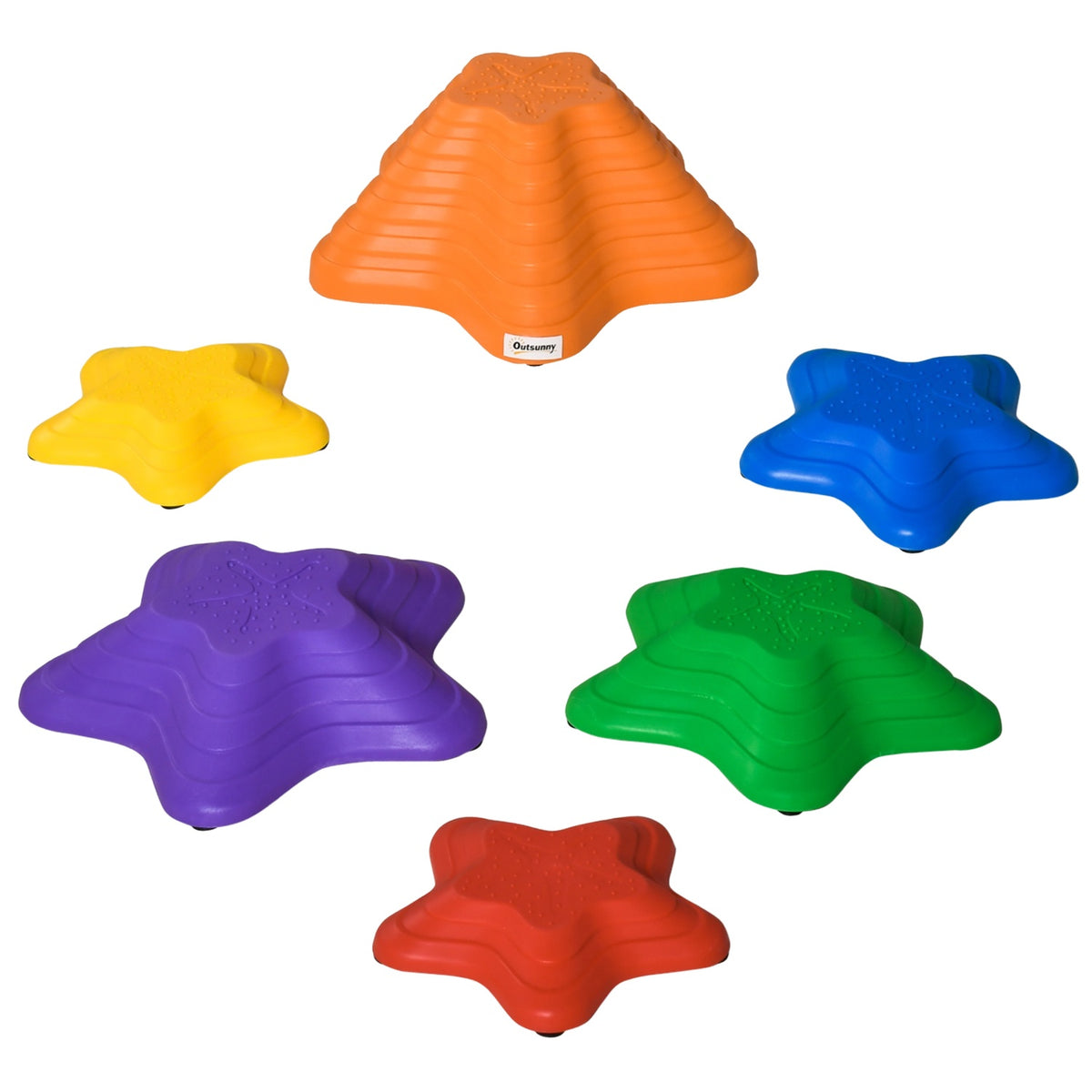 River Stones, 6 Pieces. Balancing Stones, Balance Game, Non-Slip Stacking Stones, Stepping Stones Can Hold Up To 80 Kg, For 3-8 Years Children, Colorful
