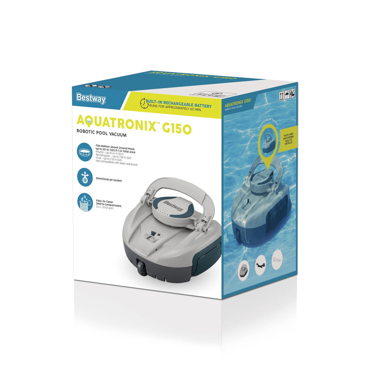 Robotic Pool Vacuum, Rechargeable, 2L Debris Capacity