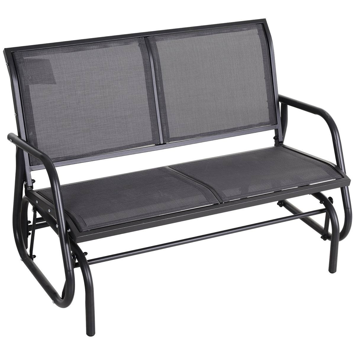 Rocking Chair 2-Seater Garden Bench Garden Swing Seat Park Bench Metal Garden Furniture Gray 120 X 70 X 85 Cm