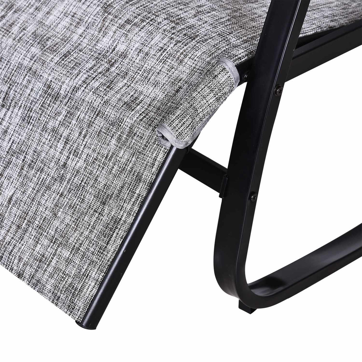 Rocking Chair Adjustable Backrest Footrest Rocking Lounger with Pillow Garden Lounger Textline Gray 64 x 69 x 108 cm for Patio & Balcony |