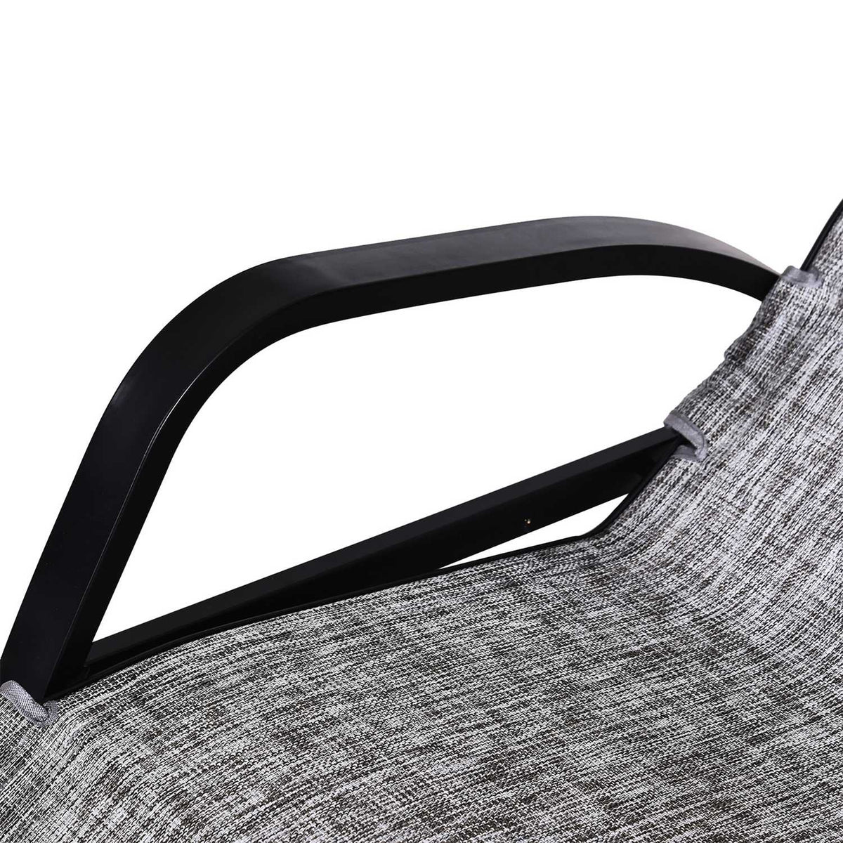 Rocking Chair Adjustable Backrest Footrest Rocking Lounger with Pillow Garden Lounger Textline Gray 64 x 69 x 108 cm for Patio & Balcony |