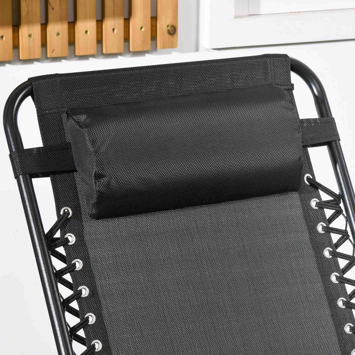 Rocking Chair Folding Garden Chair Swing Chair Pillow Up To 120Kg Garden Balcony Mesh Black 95X64X106Cm