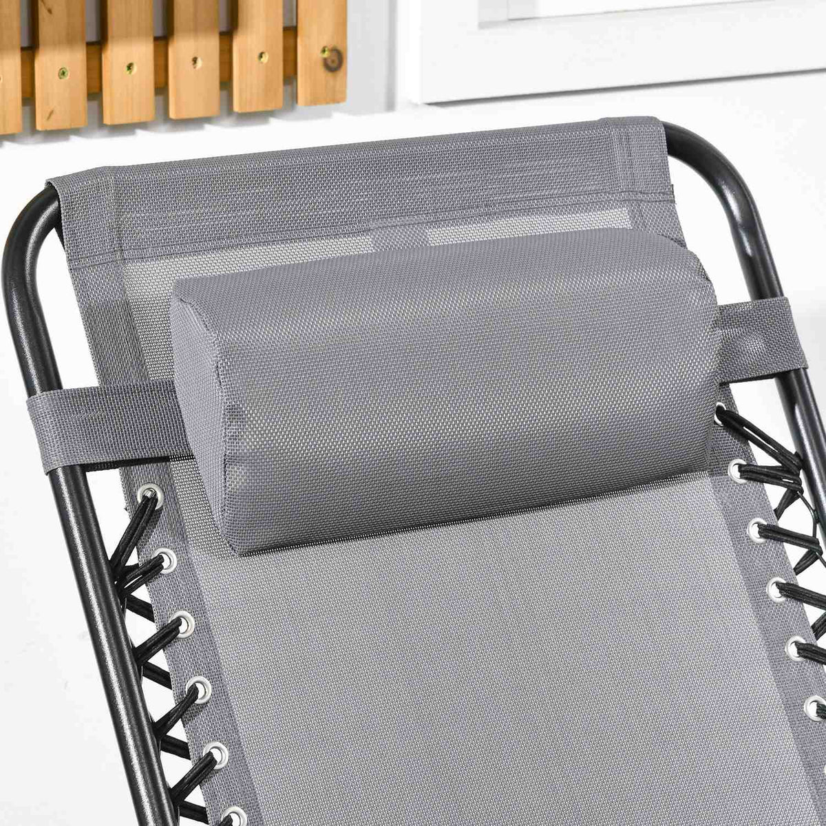 Rocking Chair Folding Garden Chair Swing Chair Pillow Up To 120Kg Garden Balcony Mesh Light Gray 95X64X106Cm