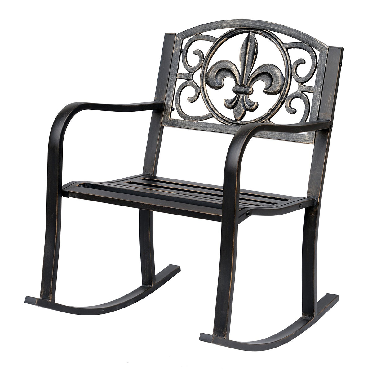 Rocking Chair Garden Chair Antique Design Metal Bronze